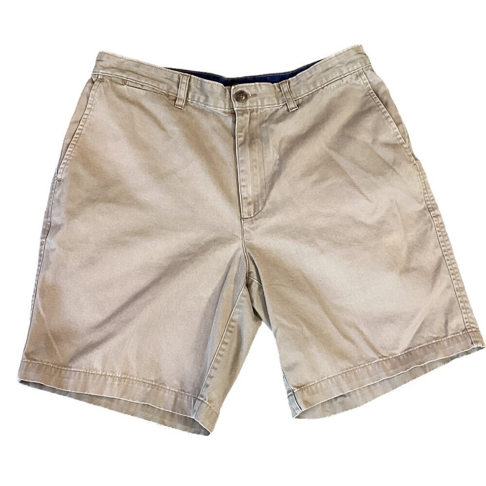 Men's Lands' End Traditional Fit Chino Shorts Sz‎ 33 Khaki-Beige #301D